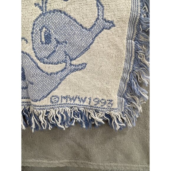 NWT Vintage MMW 1993 Animal Motif Woven Throw All Things Bright & Beautiful 47” - Picture 3 of 11